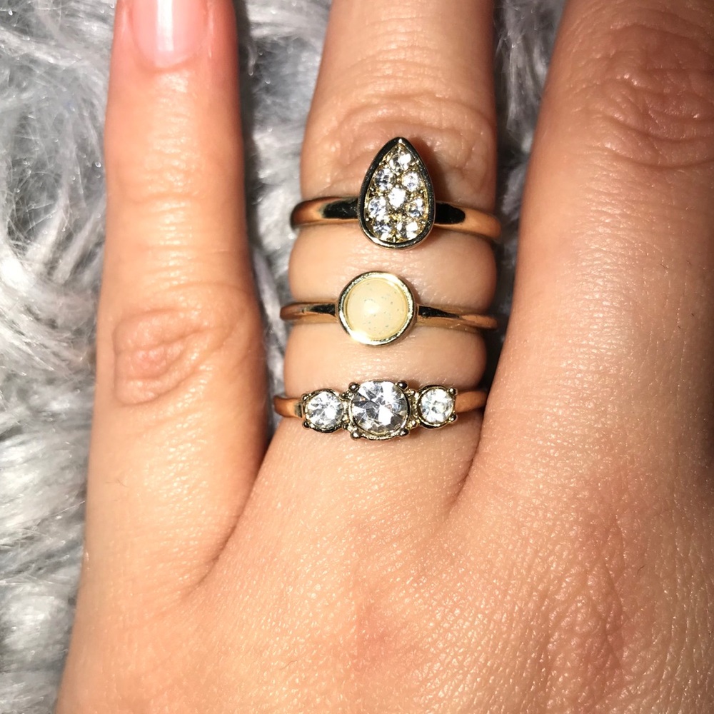 3 piece gold rings